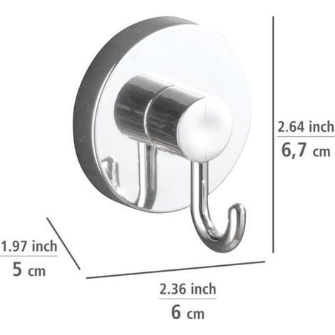 Crochets Muraux - Fixation Sous Vide Sans Perçage - Salle De Bain Cuisine - ABS Chromé - Lot De 2 (1/5)
