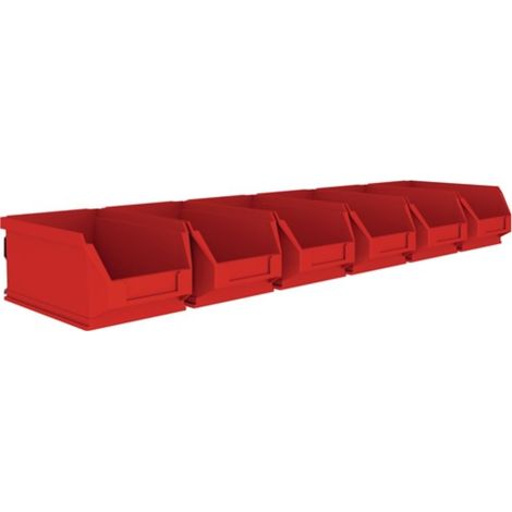 Set di cassetti per contenitore di visualizzazione H75xL602xP180mm, con cassetti di visualizzazione STA, 6xMK5, rosso (1/3)