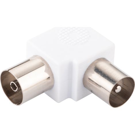 Schwaiger IEC Winkeladapter WAK12 532 weiß, 90° gewinkelt, 1x IEC Stecker / 1x IEC Buchse Verstärker & Verteiler (1/3)