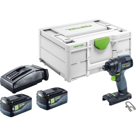 Festool TID 18-Basic avvitatore a impulsi a batteria 18 V 180 Nm 1/4" + 2x batteria ricaricabile 5,0 Ah + caricatore + systainer