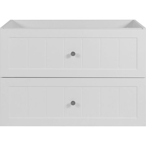 Meuble vasque, Blanc + poignée noire, 60 × 77 × 46 cm + Plan de travail, pieds noirs (1/5)