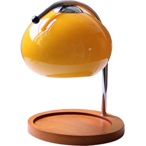 Ortviai Lampe chauffe-cire aromatique en bois rétro avec plateau de rangement en verre – ambiance chaleureuse pour chambre & salon (1/5)