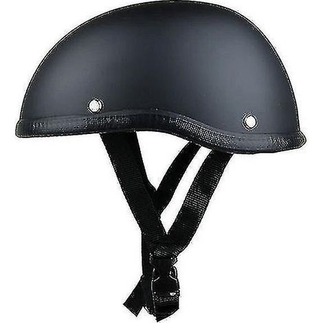Casque de moto Skull Cap vintage demi-visage style rétro allemand chopper cruiser noir (1/5)