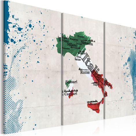 Quadro - Mappa d'Italia: trittico - 90x60 (1/4)