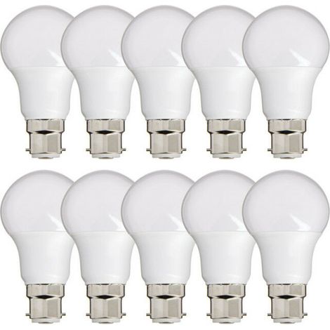 10er-Pack LED-Lampen A60 E27 (entspricht 60 W), 10 W, warmweißes Licht 2700 K, Fassung B22, energiesparend, quecksilberfrei, CE-konform
