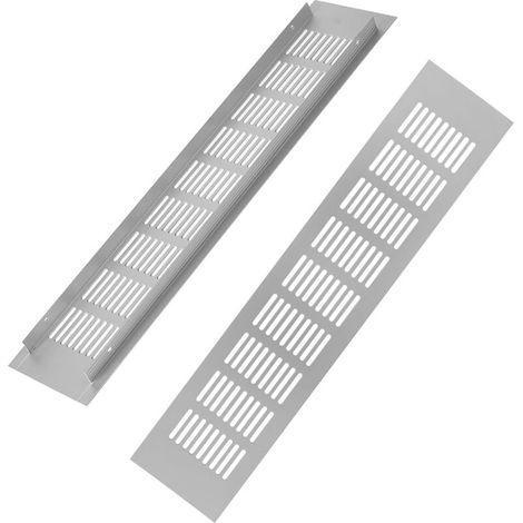 Grille de ventilation rectangulaire, grille de ventilation, grille de ventilation rectangulaire, grille de ventilation rectangulaire pour une ventilation idéale 80 × 300 mm 2 pièces (argent) (1/4)