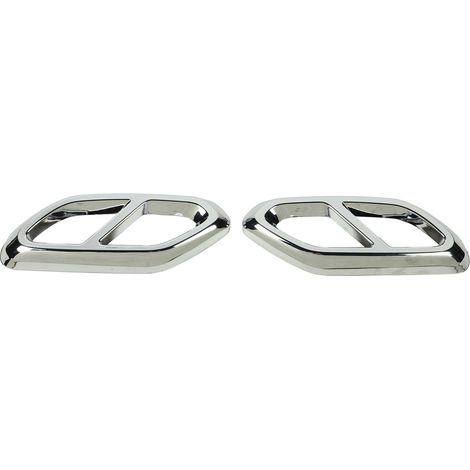 Paar dekorative und robuste Auspuffblenden für Mercedes-Benz GLC X254 AMG Line in Silber. (1/5)