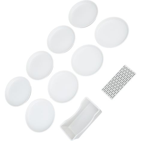 Ensemble de 8 assiettes rondes pour cracher les os, avec panier d'égouttage, pour apéritifs et autres petits plats à grignoter. (1/5)