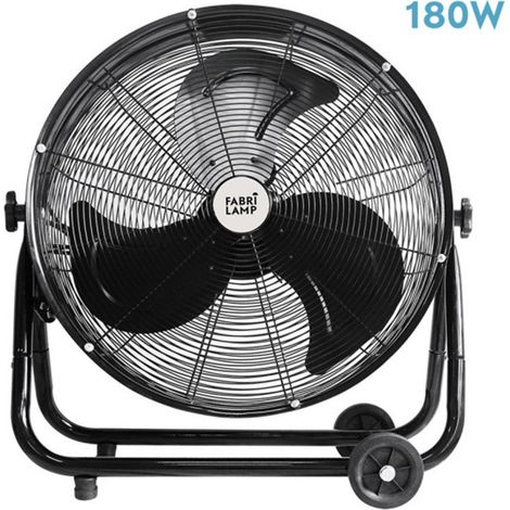 Ventilador Industrial Poniente 180W Negro 3 Velocidades 67,5x75x41cm Orientable