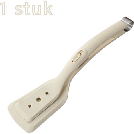 Pince et spatule de cuisine en silicone (1 pièce) - 2 en 1 - résistantes à la chaleur - blanches (1/5)