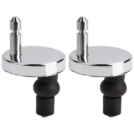 BUNTHAUS 2 fixations de toilette à charnière pour siège de toilette (noir). Vis et goupilles de retenue du siège de toilette. WC fixe. Siège de toilette fixe (1/2)