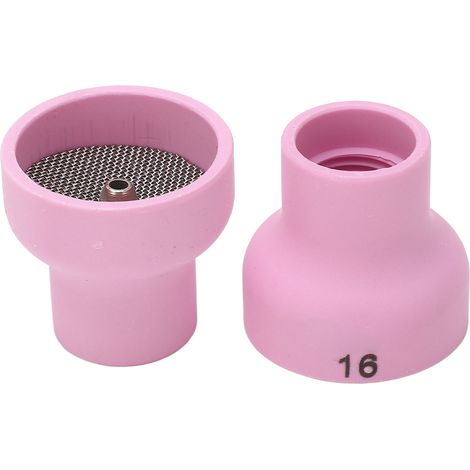 Lot de 2 gobelets de soudure TIG buse céramique 16 avec trou central 2,4 mm pour torches WP17 18 26 (1/5)