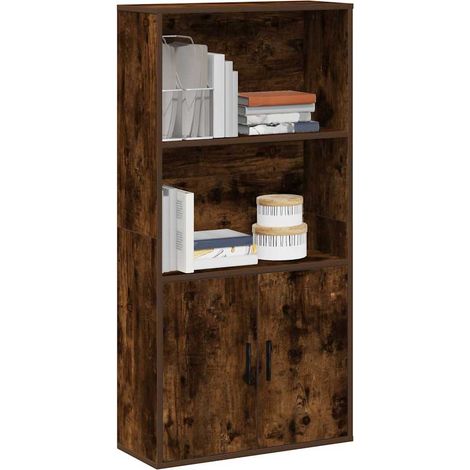 Bücherregal Räuchereiche 60x24x120 cm Holzwerkstoff