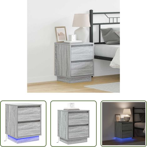 vidaXL Schubladen - Nachttisch mit Schubladen Grau 39 x 34,5 x 50 cm Holzwerkstoff (1/5)