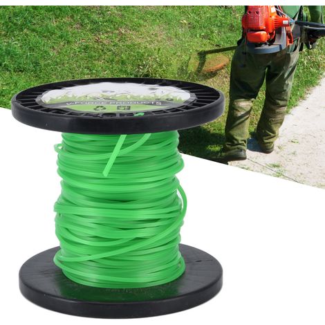 Convient aux tondeuses à gazon Husqvarna, Ryobi, Echo, Stihl et autres avec fil de coupe carré de 2,0 mm, vert, 30 mètres. (1/5)
