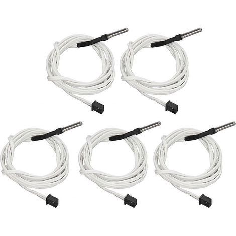 Temperaturfühler aus Edelstahl 100K, Set mit 5 hochpräzisen drahtgebundenen Thermistoren, hitzebeständig, 1 m Kabel, zuverlässiger Sensor. (1/5)