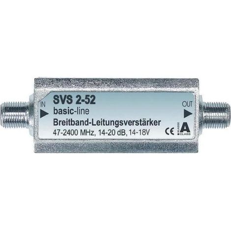 Amplificateur de ligne satellite et TNT - 1 entrée 1 sortie, gain réglable 14 à 20 dB, 47 à 2400 MHz (1/2)