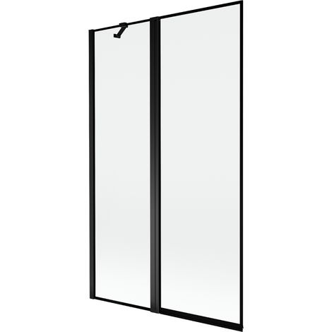 Paroi de baignoire Mexen Mist 2 volets gauche 110 x 150 cm, cadre noir, noir - 8A9-110-011-70-70-L (1/5)