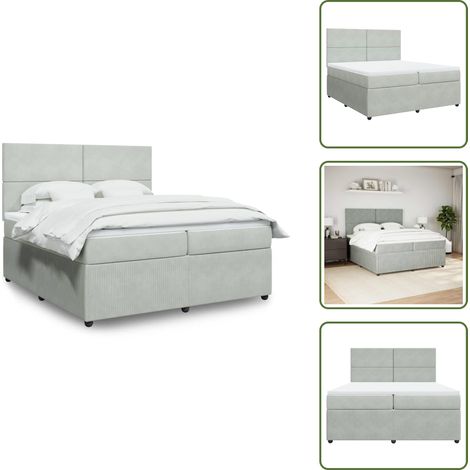 Sommier à lattes de lit et matelas Gris clair 200x200cm Velours - Sommier À Lattes De Lit - Sommiers À Lattes De Lit - Lit - Meuble De Chambre À Coucher (1/5)