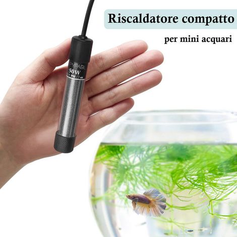 Chauffage pour Aquarium avec Thermostat Externe Réglable 20-34°C Chauffage Submersible en Verre de Quartz pour Mini Aquarium Thermomètre Inclus (1/5)
