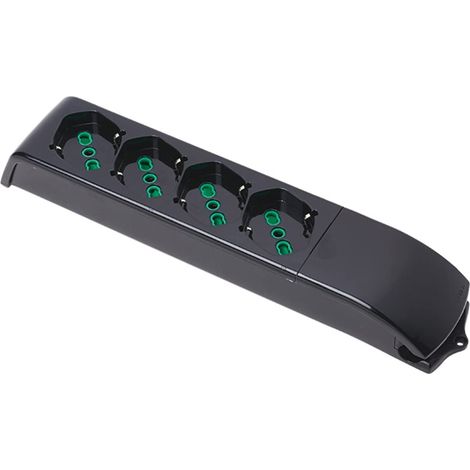 Multipresa senza cavo 4 prese bipasso italo/tedesche 2P+T 16A colore nero serie FIDO Fanton 410131 (1/4)