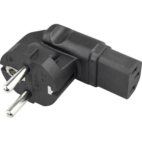TRU COMPONENTS Adapter Schutzkontakt-Stecker - Kaltgeräte-Buchse C13 Gesamtpolzahl: 2 + PE Schwarz (1/4)