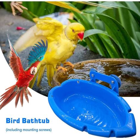 Vogelbad, Vogelkäfigzubehör, Papageienkäfigbecken, Hängebadewanne, Vogeltränken, Badeschale, Multifunktionale Bade-/Futterschale (1/4)