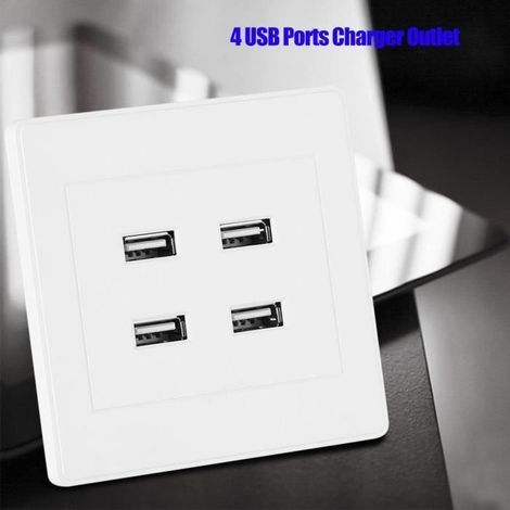 Dilwe Prise murale USB 4 Ports USB CC 5V Prise de Chargeur Prise Électrique Murale pour Bureau à Domicile (110250V)-Ywey