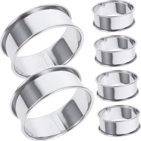 Stainless Steel Muffin Rings 6mm Round Non-Stick Pastry Circle for Tartlet Mousse Pancake Baking Tool Reusable for Kitchen (1/5)
