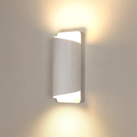 GOECO Applique da parete moderna in ferro, bianca, doppia luce, 8x6,5x20 cm, attacco G9 (lampadine non incluse), per cucina, bagno, corridoio (1/5)