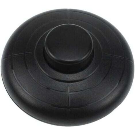 Interrupteur à pied rond noir 70 x 31 mm – 250 V / 2 A – pour lampes de table et lampadaires – câbles 2 ou 3 conducteurs (1/4)