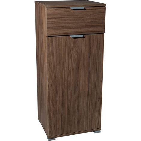 Innenschrank 1 Tür und 1 Schublade in geschleiftem bilaminierter klassischer Linie - Brown