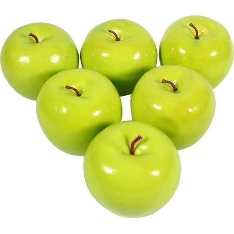 6 Pomme artificielle, mousse haute densité, décoration réaliste, pour cuisine, maison, mariage (1/5)