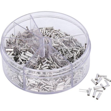 Kit de 1900 cosses à sertir non isolées de 0,5 à 2,5 mm de diamètre, calibre 1422 AWG, pour le bricolage. (1/4)