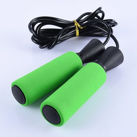 Corde à sauter pour enfants et adultes, longueur ajustable, idéale pour l'exercice et la vitesse. Roulements rapides et poignées confortables en mousse. (1/5)