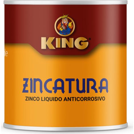 King 500 ml zinco liquido vernice ferro metallo antiruggine grigio (1/2)