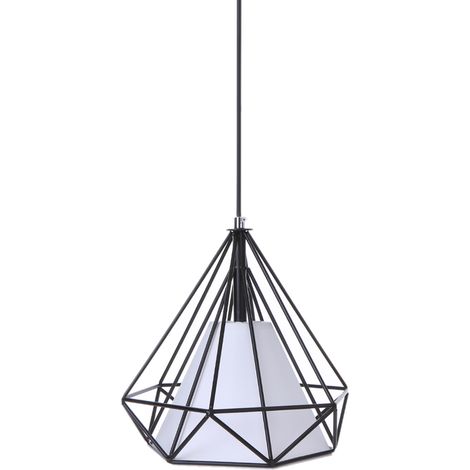 Tomshine 110-240V 0-60W Industrielle Vintage-Käfig-Pendelleuchte, Eisenkunst, Diamantpyramide, geschmiedete Deckenleuchte für Restaurant, Schlafzimmer, Wohnzimmer, Studio, Loft, Flur (1/5)