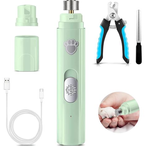 Professionnel Lime a Ongle Electrique Chien, Rechargeable Lime à Ongles pour Chien à Portable Silencieux, 2 Vitesses, Soins des Griffes pour Chiens et Chats de Petite et Moyenne Taille