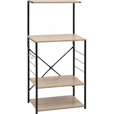 vidaXL Mobile Microonde Nero e Rovere 60x39,6x123cm Legno (1/5)