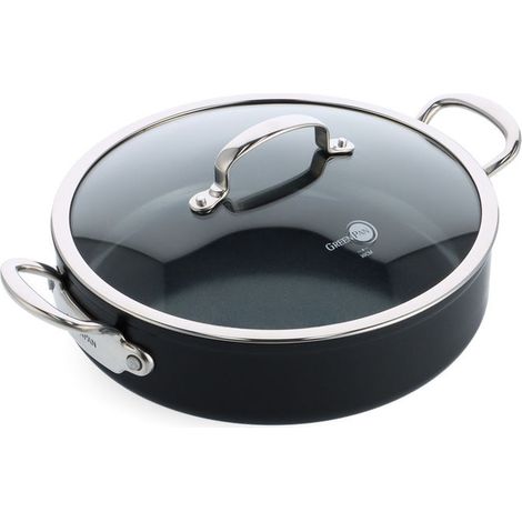 GreenPan CC005329-001 Barcelona Pro Padella Multiuso in Alluminio con Rivestimento Antiaderente in Ceramica PFAS Free Forno fino a 200 °C Induzione Sì con Coperchio in Vetro e Due Manici in Acciaio In