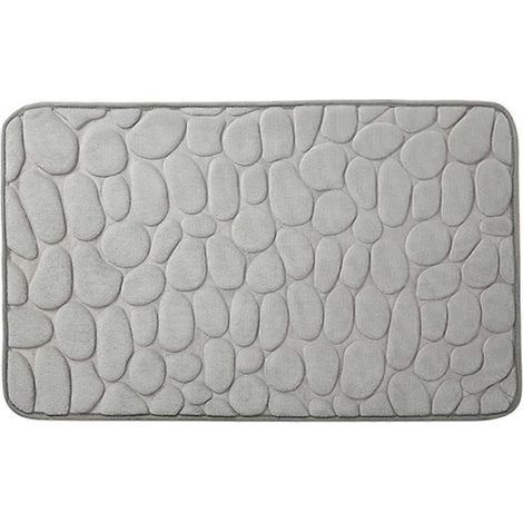 Tapis de sol 3D en polyester à motif galets, facile à nettoyer, pour salon, salle de bain et cuisine. (1/4)
