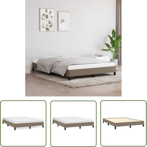 The Living Store Bettgestell ohne Matratze Taupe 140x200 cm Stoff - Bettes - Doppelbett - Boxspringbetten - Lattenrost - Schlafzimmermöbel (1/5)