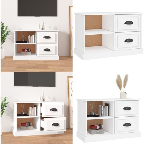 TV-Schrank Weiß 73x35,5x47,5 cm Holzwerkstoff - TV Schrank - Holzwerkstoff Möbel - Weißer TV Stand - Wohnzimmerschrank - Regal - Home & Living (1/5)