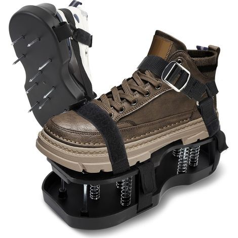 Aérateur Gazon Pelouse Sandales Chaussures à Clous Aération Réagreage Sol Epoxy Clous en Acier, Boucles en Métal, Taille Unique (1/5)