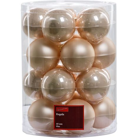 TrendLine Weihnachtskugeln aus Glas Ø 6 cm champagner 20 Stück Christbaum- & Feiertagsschmuck