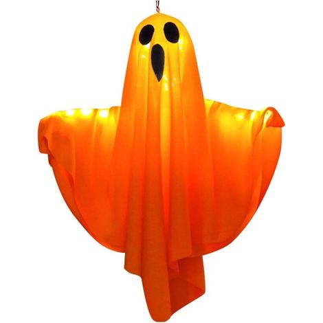 Décoration d'Halloween - Fantôme suspendu avec lumières LED - 3 modes clignotants - Usage intérieur et extérieur - Éclairage d'ambiance pour jardin et fête - Fonctionne sur batterie (1/5)