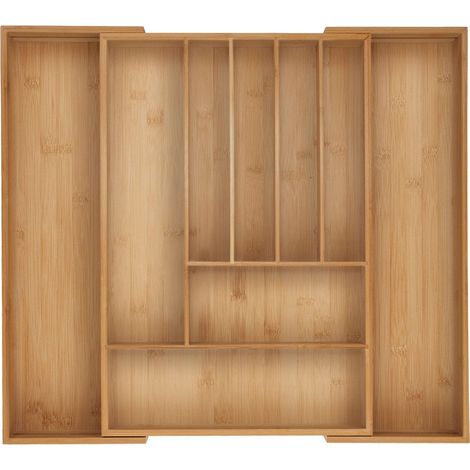 Vassoio portaposate in bambu organizer regolabile per cassetti