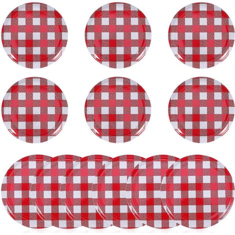 Lot de 12 couvercles pour bocaux Mason à large ouverture, couvercles pour conserves, couvercles pour bocaux Mason pour boissons, joints pour bocaux Mason-7.00X7.00X1.20CM