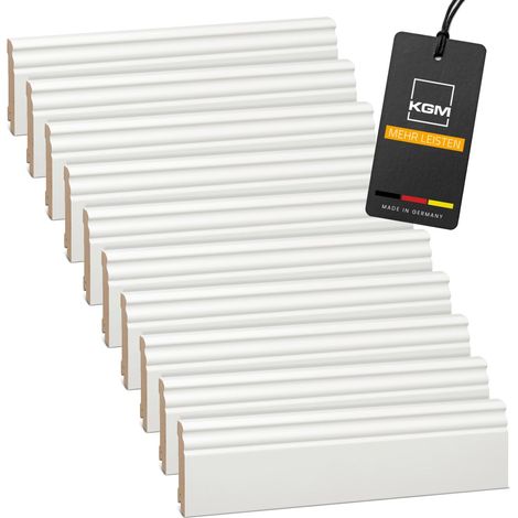 KGM Hamburger Sockelleiste weiß Massivholz RAL9010 18x78mm 48m
