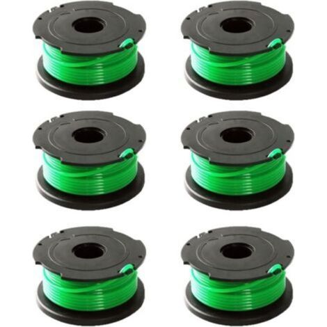 Pack of 6 Green Line Spools for Black & Decker GL7033 GL8033 GL9035 A6482 Brush Cutter (1/4)